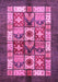 Machine Washable Abstract Pink Modern Rug, wshabs687pnk