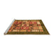 Sideview of Machine Washable Abstract Orange Modern Area Rugs, wshabs687org