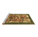 Sideview of Machine Washable Abstract Brown Modern Rug, wshabs687brn