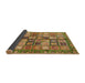 Sideview of Abstract Saddle Brown Modern Rug, abs688