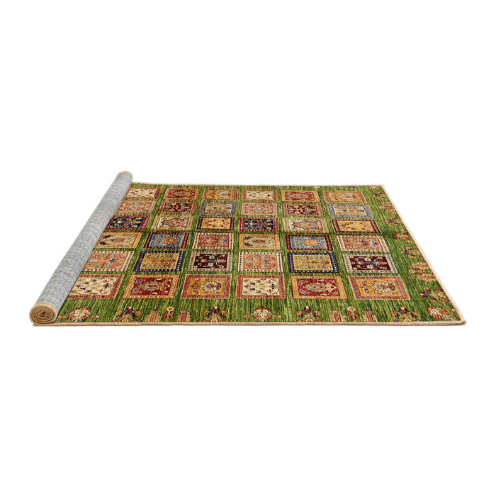 Sideview of Machine Washable Abstract Saddle Brown Rug, wshabs688