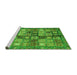 Sideview of Machine Washable Abstract Green Modern Area Rugs, wshabs688grn