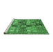 Sideview of Machine Washable Abstract Emerald Green Modern Area Rugs, wshabs688emgrn