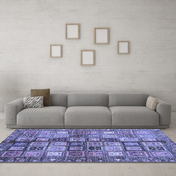 Machine Washable Abstract Blue Modern Rug in a Living Room, wshabs688blu