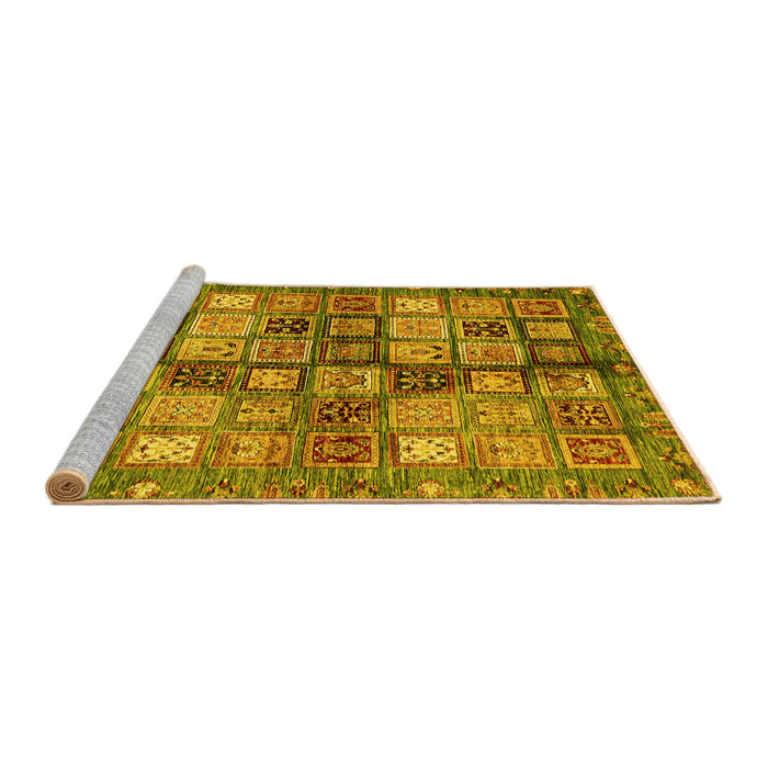 Sideview of Machine Washable Abstract Yellow Modern Rug, wshabs688yw