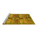 Sideview of Machine Washable Abstract Yellow Modern Rug, wshabs688yw