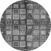 Round Abstract Gray Modern Rug, abs688gry