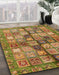 Abstract Saddle Brown Modern Rug in Family Room, abs688