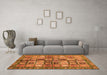 Machine Washable Abstract Orange Modern Area Rugs in a Living Room, wshabs688org