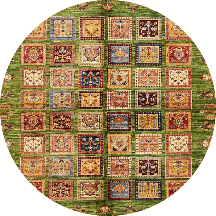 Round Machine Washable Abstract Saddle Brown Rug, wshabs688