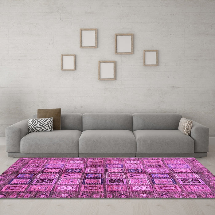 Machine Washable Abstract Purple Modern Area Rugs in a Living Room, wshabs688pur