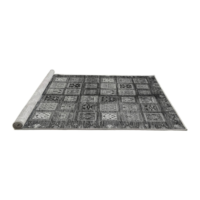 Sideview of Machine Washable Abstract Gray Modern Rug, wshabs688gry