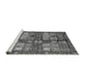 Sideview of Machine Washable Abstract Gray Modern Rug, wshabs688gry