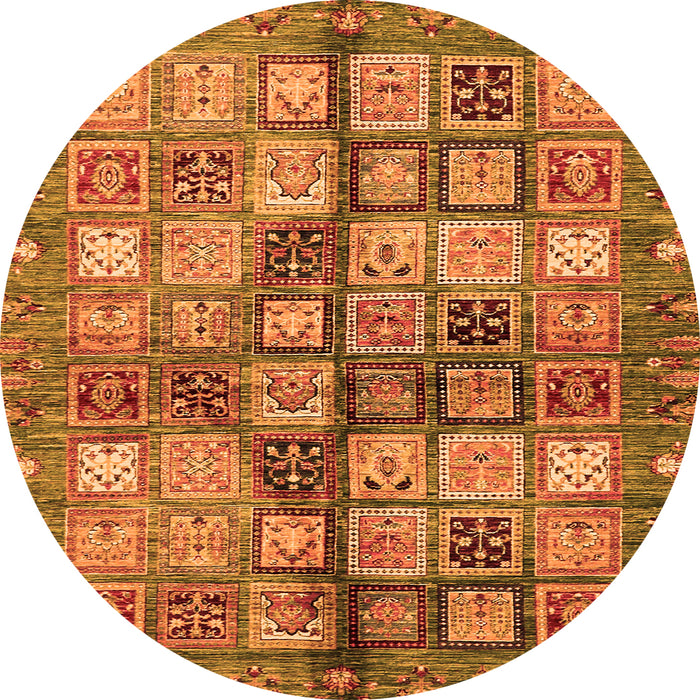 Round Abstract Orange Modern Rug, abs688org