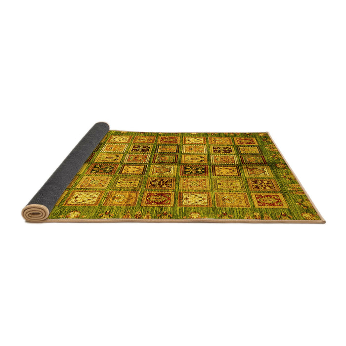 Sideview of Abstract Yellow Modern Rug, abs688yw