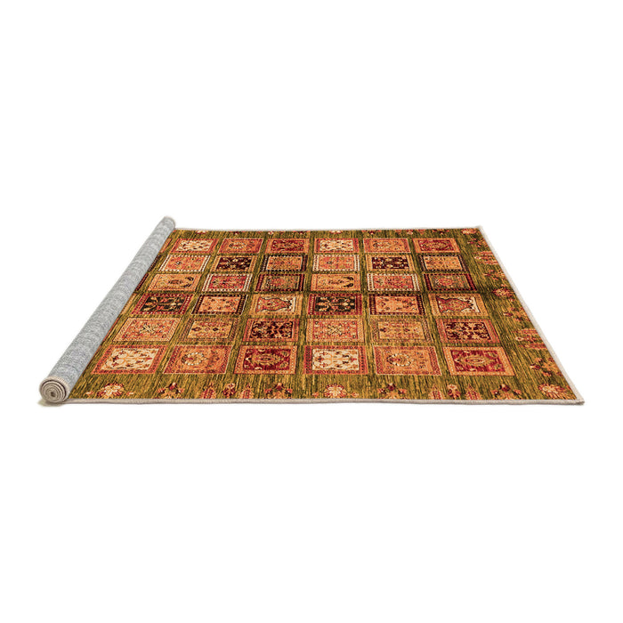 Sideview of Machine Washable Abstract Orange Modern Area Rugs, wshabs688org