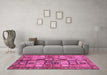 Machine Washable Abstract Pink Modern Rug in a Living Room, wshabs688pnk