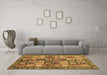 Machine Washable Abstract Brown Modern Rug in a Living Room,, wshabs688brn