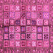 Square Machine Washable Abstract Pink Modern Rug, wshabs688pnk