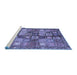 Sideview of Machine Washable Abstract Blue Modern Rug, wshabs688blu