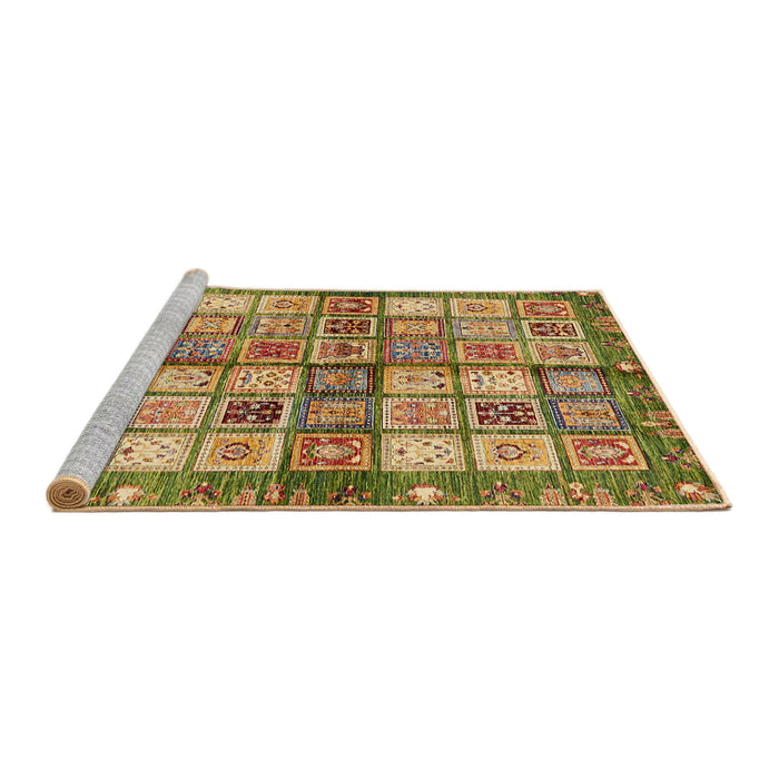 Sideview of Machine Washable Abstract Saddle Brown Rug, wshabs689