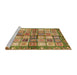 Sideview of Machine Washable Abstract Saddle Brown Rug, wshabs689