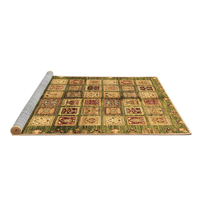 Sideview of Machine Washable Abstract Brown Modern Rug, wshabs689brn