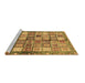 Sideview of Machine Washable Abstract Brown Modern Rug, wshabs689brn