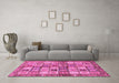 Machine Washable Abstract Pink Modern Rug in a Living Room, wshabs689pnk