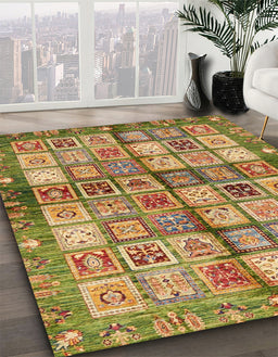 Machine Washable Abstract Saddle Brown Rug in a Family Room, wshabs689