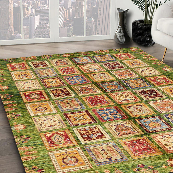 Machine Washable Abstract Saddle Brown Rug in a Family Room, wshabs689