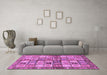 Machine Washable Abstract Purple Modern Area Rugs in a Living Room, wshabs689pur