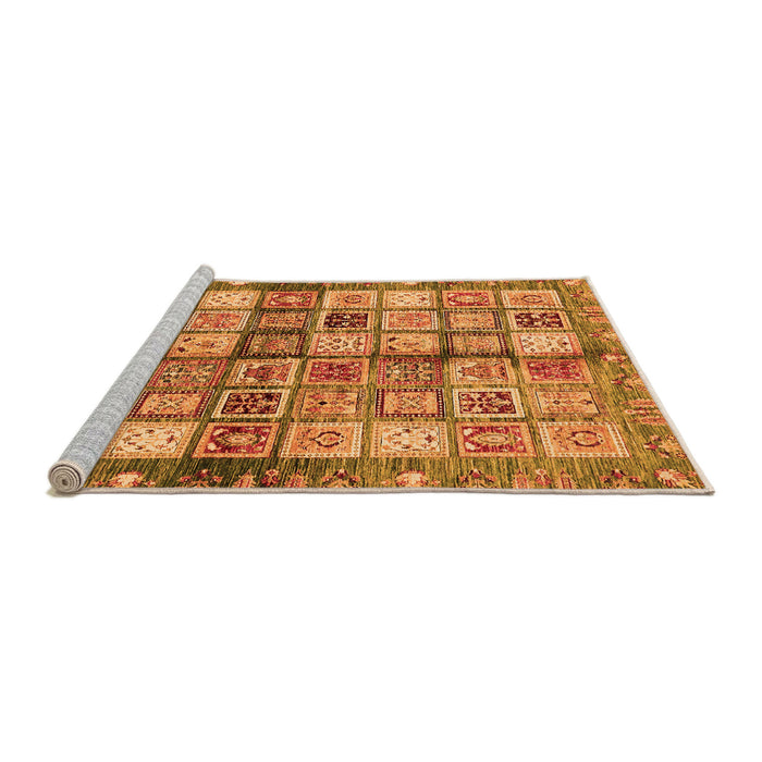 Sideview of Machine Washable Abstract Orange Modern Area Rugs, wshabs689org