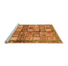 Sideview of Machine Washable Abstract Orange Modern Area Rugs, wshabs689org