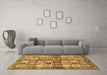 Machine Washable Abstract Brown Modern Rug in a Living Room,, wshabs689brn