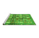 Sideview of Machine Washable Abstract Green Modern Area Rugs, wshabs689grn