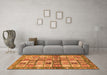 Machine Washable Abstract Orange Modern Area Rugs in a Living Room, wshabs689org