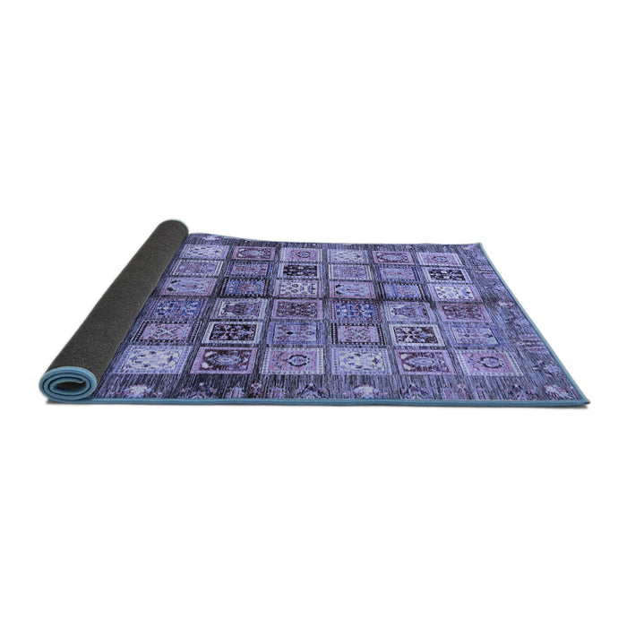 Sideview of Abstract Blue Modern Rug, abs689blu