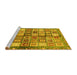 Sideview of Machine Washable Abstract Yellow Modern Rug, wshabs689yw