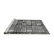 Sideview of Machine Washable Abstract Gray Modern Rug, wshabs689gry