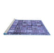 Sideview of Machine Washable Abstract Blue Modern Rug, wshabs689blu