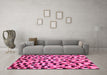 Machine Washable Abstract Pink Modern Rug in a Living Room, wshabs68pnk