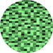 Round Abstract Emerald Green Modern Rug, abs68emgrn