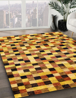 Abstract Orange Modern Rug in Family Room, abs68