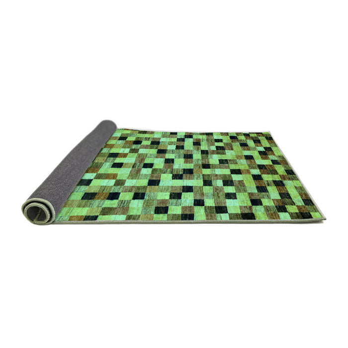 Sideview of Abstract Turquoise Modern Rug, abs68turq