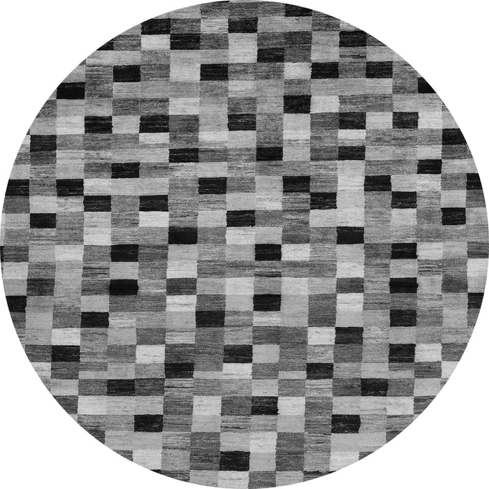 Round Machine Washable Abstract Gray Modern Rug, wshabs68gry