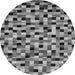 Round Machine Washable Abstract Gray Modern Rug, wshabs68gry