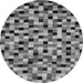 Round Abstract Gray Modern Rug, abs68gry