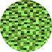 Round Abstract Green Modern Rug, abs68grn