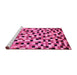 Sideview of Machine Washable Abstract Pink Modern Rug, wshabs68pnk